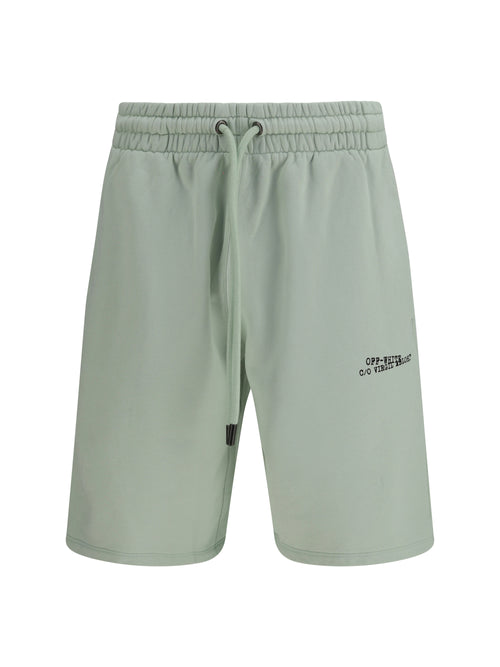Off-White Type Machine Arrow Skate Sweat Shorts with front logo - Fade Out Mint