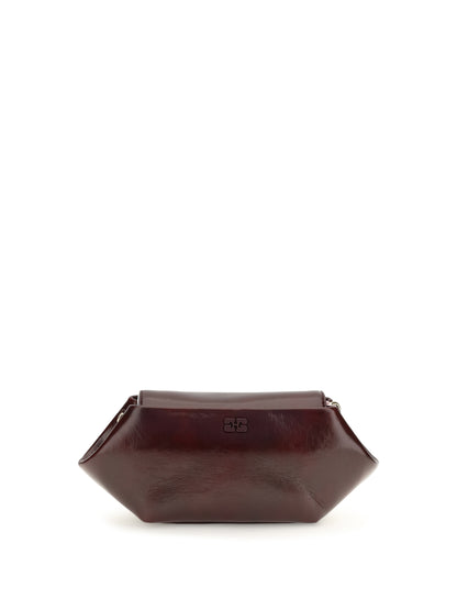 Ganni Bou East/West Crossbody Bag - Burgundy
