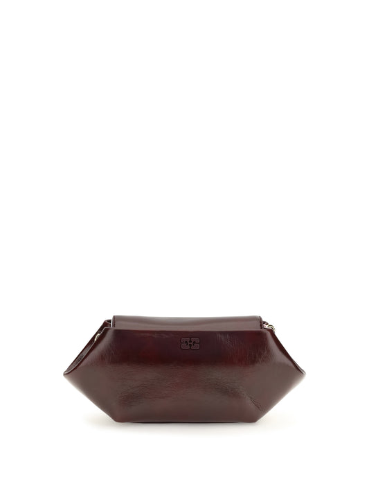 Ganni Bou East/West Crossbody Bag - Burgundy