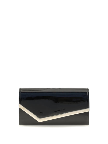 Jimmy Choo Emmie leather Clutch - Black/Light Gold