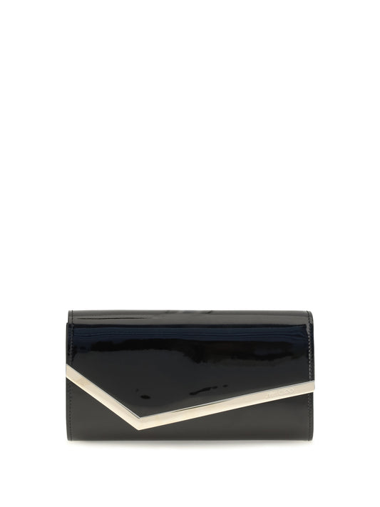 Jimmy Choo Emmie leather Clutch - Black/Light Gold