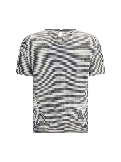 BRUNELLO CUCINELLI Striped short-sleeve crewneck T-shirt
