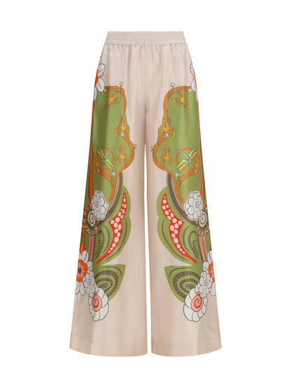 La Double J Printed silk palazzo Pants - Ambrosia Placée