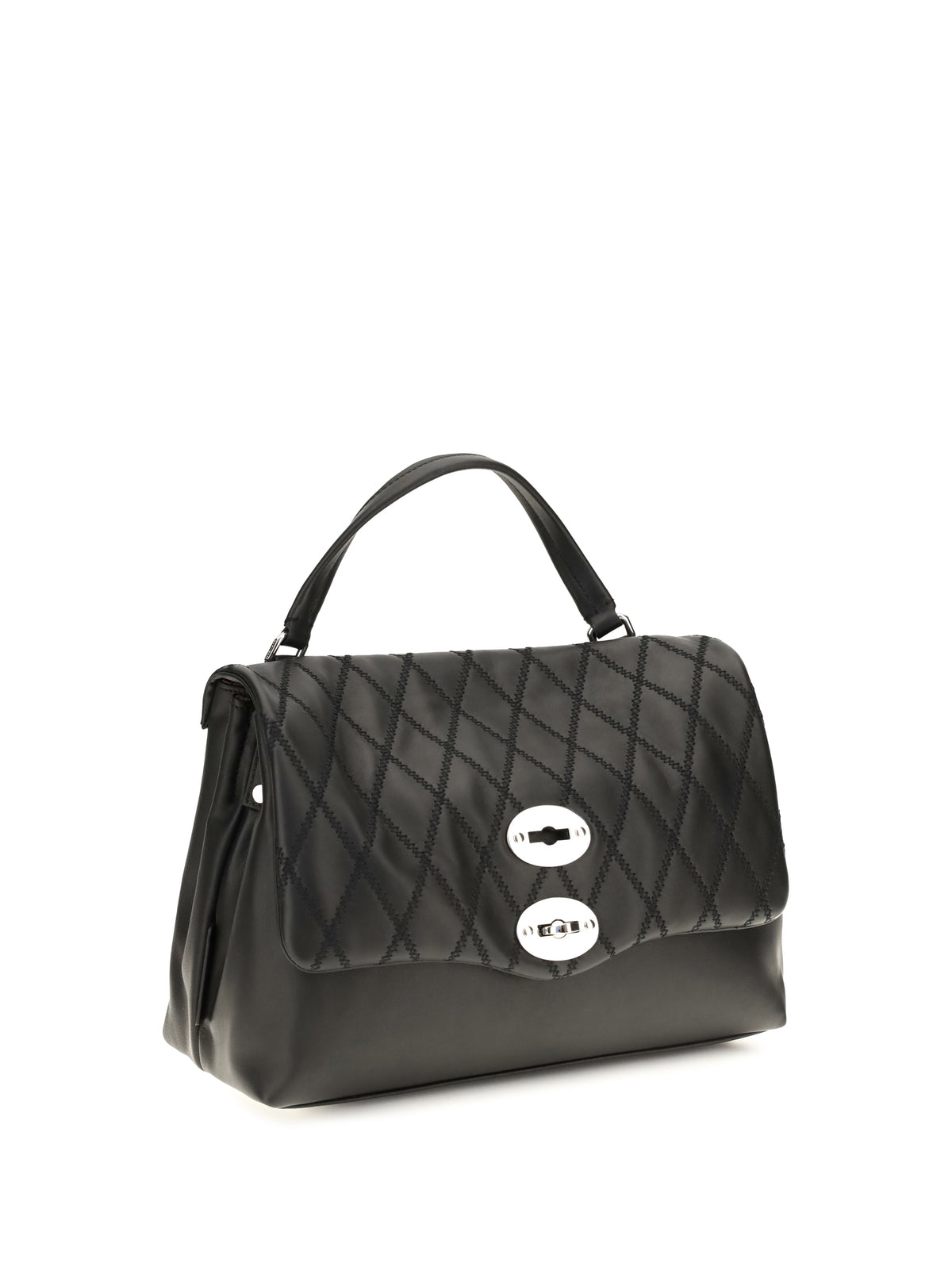 Zanellato Postina Tramè leather Top Handle Bag - Black Riso Venere