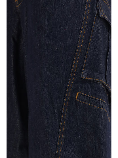 Self-Portrait Cargo Jeans - Blue