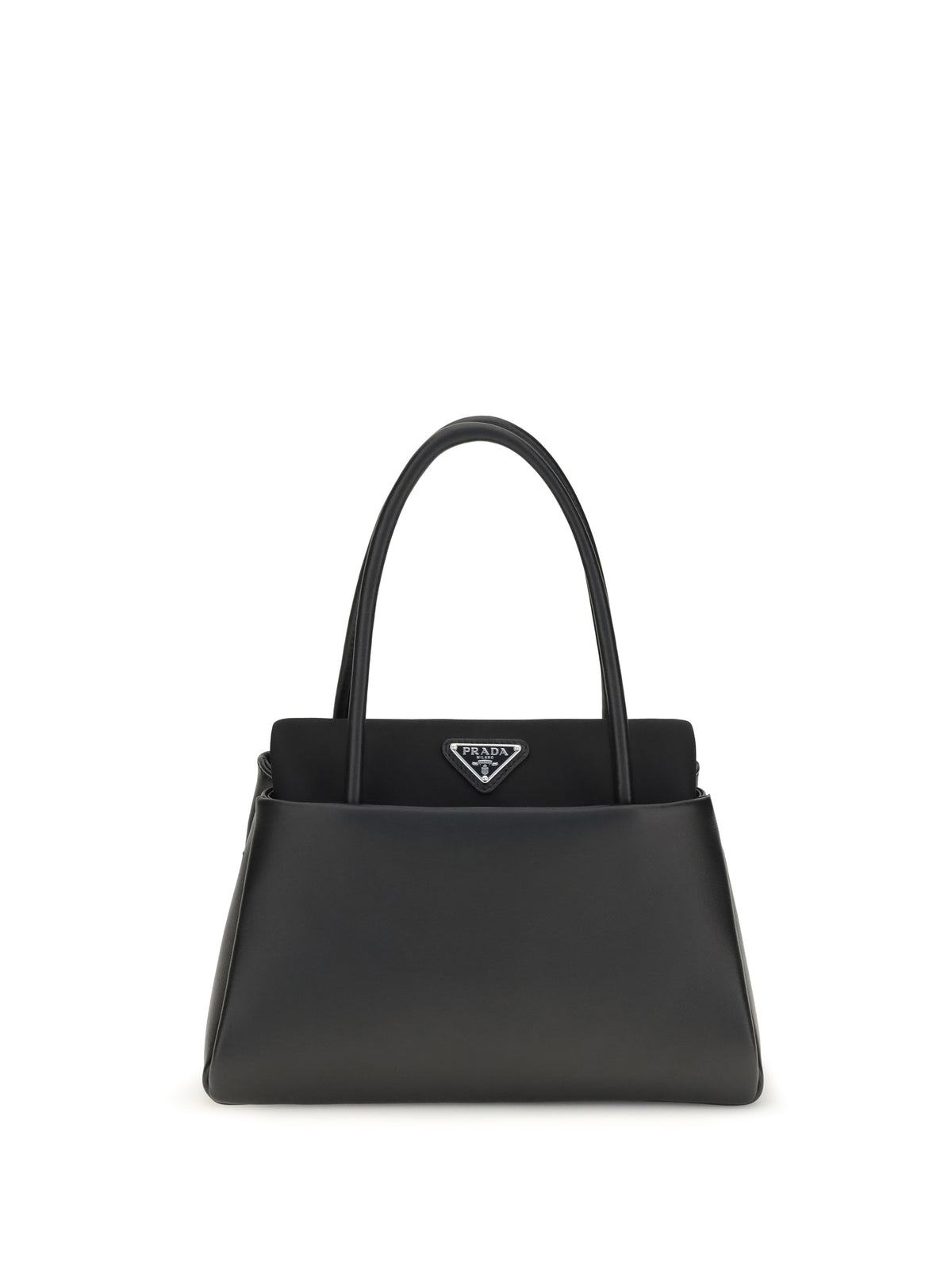 Prada Top Handle Bag with triangle logo - Black