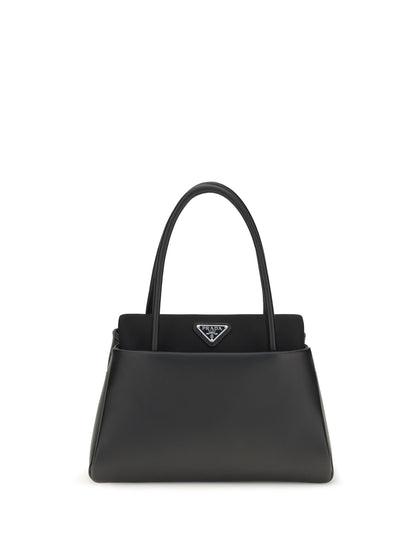Prada Top Handle Bag with triangle logo - Black