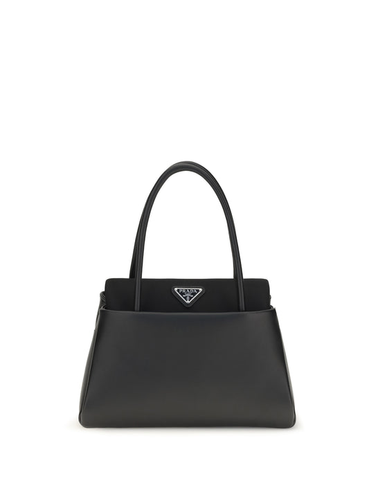 Prada Top Handle Bag with triangle logo - Black