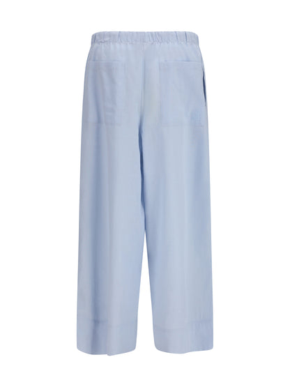 Toteme Cotton and linen blend palazzo Pants - Sky