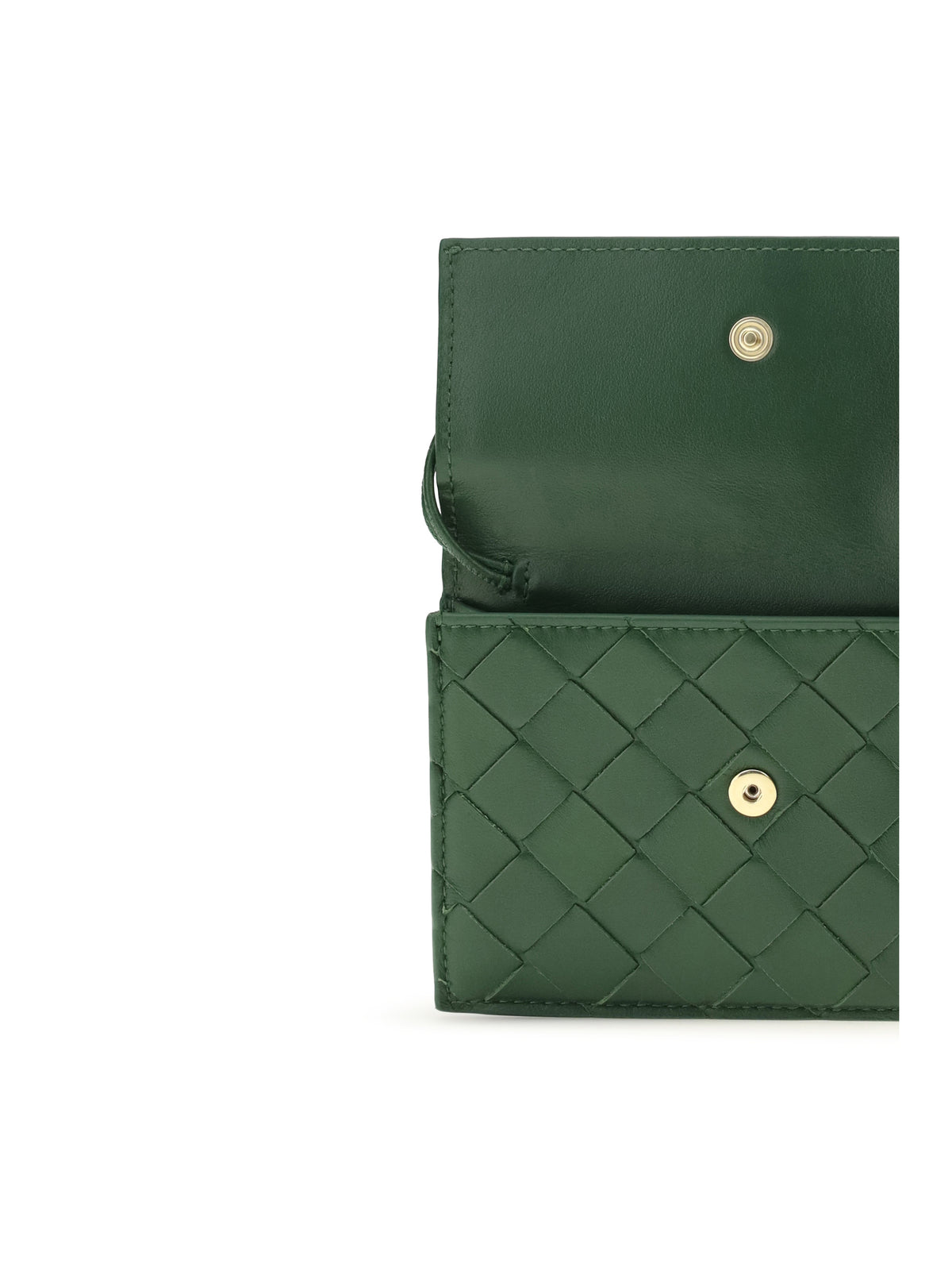 Bottega Veneta Knot Card Holder - Basil-Muse Brass