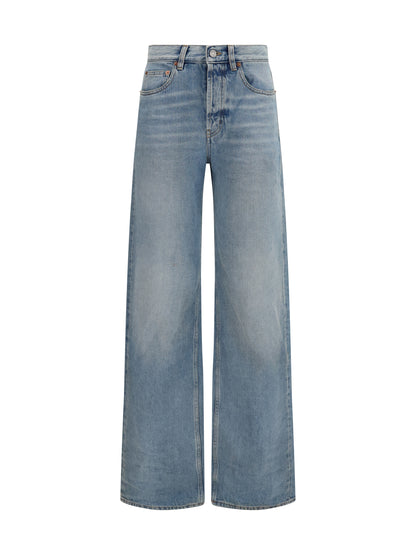 Saint Laurent 90's high-waisted wide-leg Jeans - Dark Summer Blue