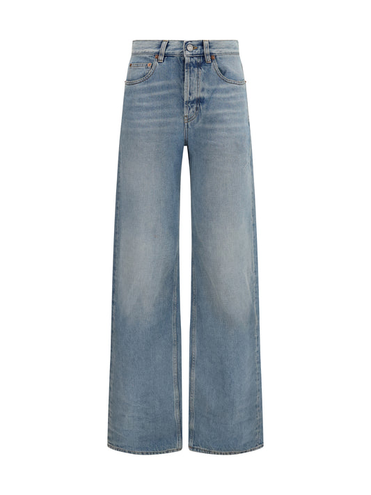 Saint Laurent 90's high-waisted wide-leg Jeans - Dark Summer Blue