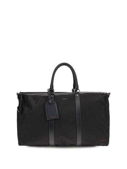 Kiton Leather-trim Travel Duffle Bag - Black