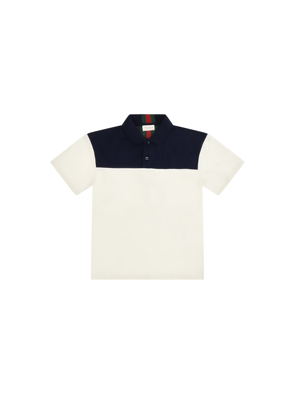 Gucci Cotton Polo with Web trim for Boy - Ivory/Mix