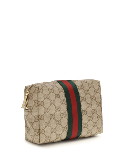 GUCCI Medium Beauty Case with Web stripe