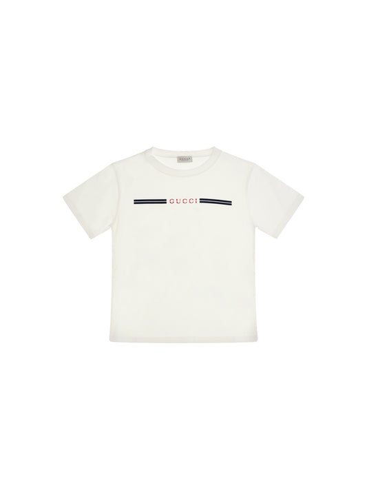 Gucci Cotton logo T-shirt for Boy - New White/Mc