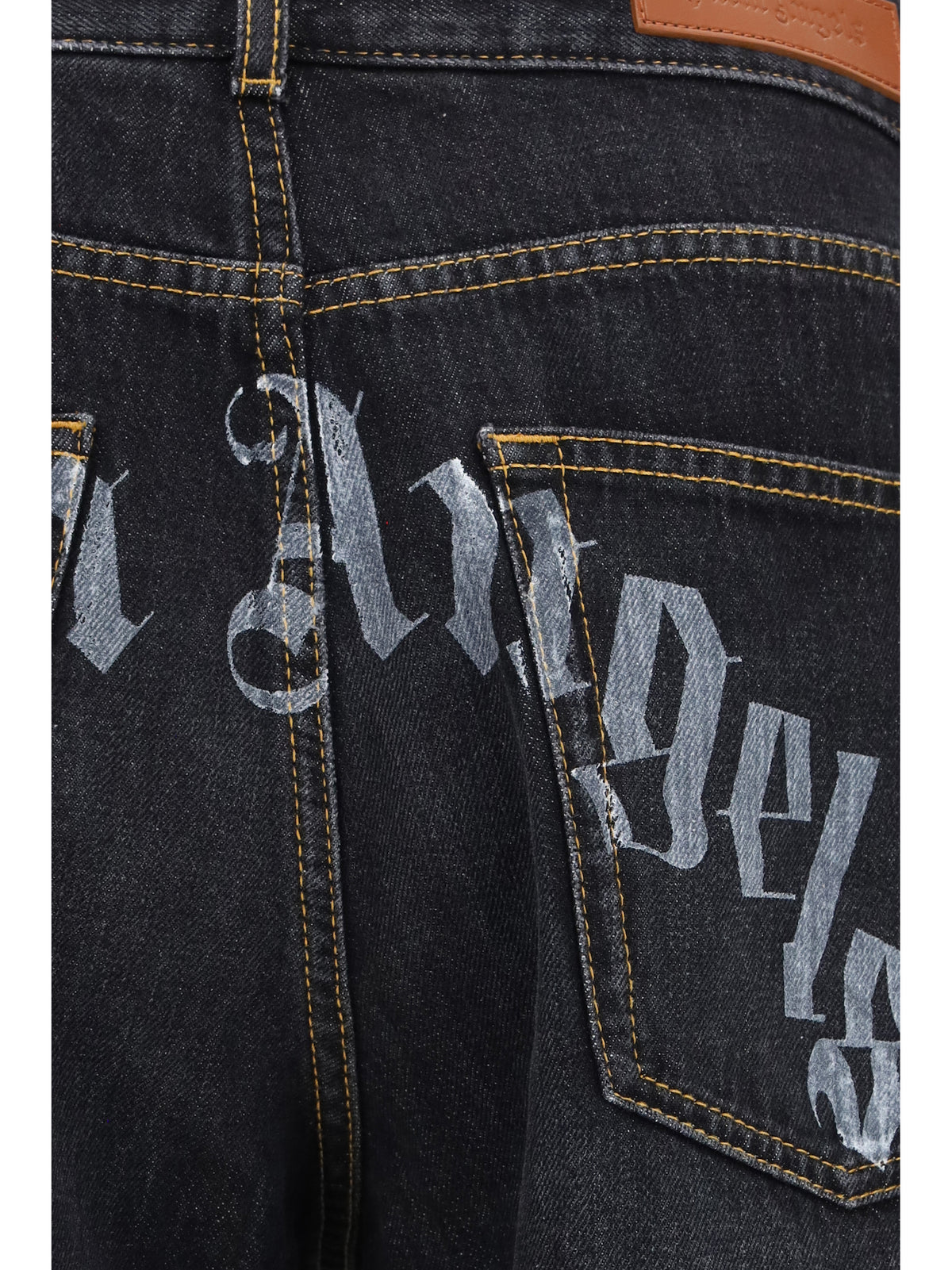 Palm Angels Wide-leg Jeans with back logo - Vintage Black