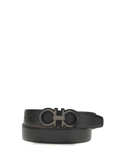 FERRAGAMO Reversible and adjustable Gancini Belt