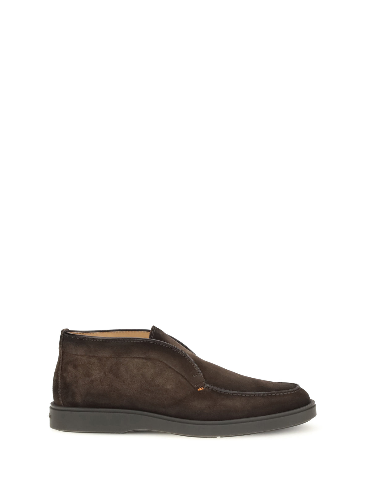 Santoni Suede slip-on Ankle Boots - Dark Brown