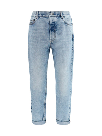 Brunello Cucinelli Straight-leg turn-up Jeans - Light Denim
