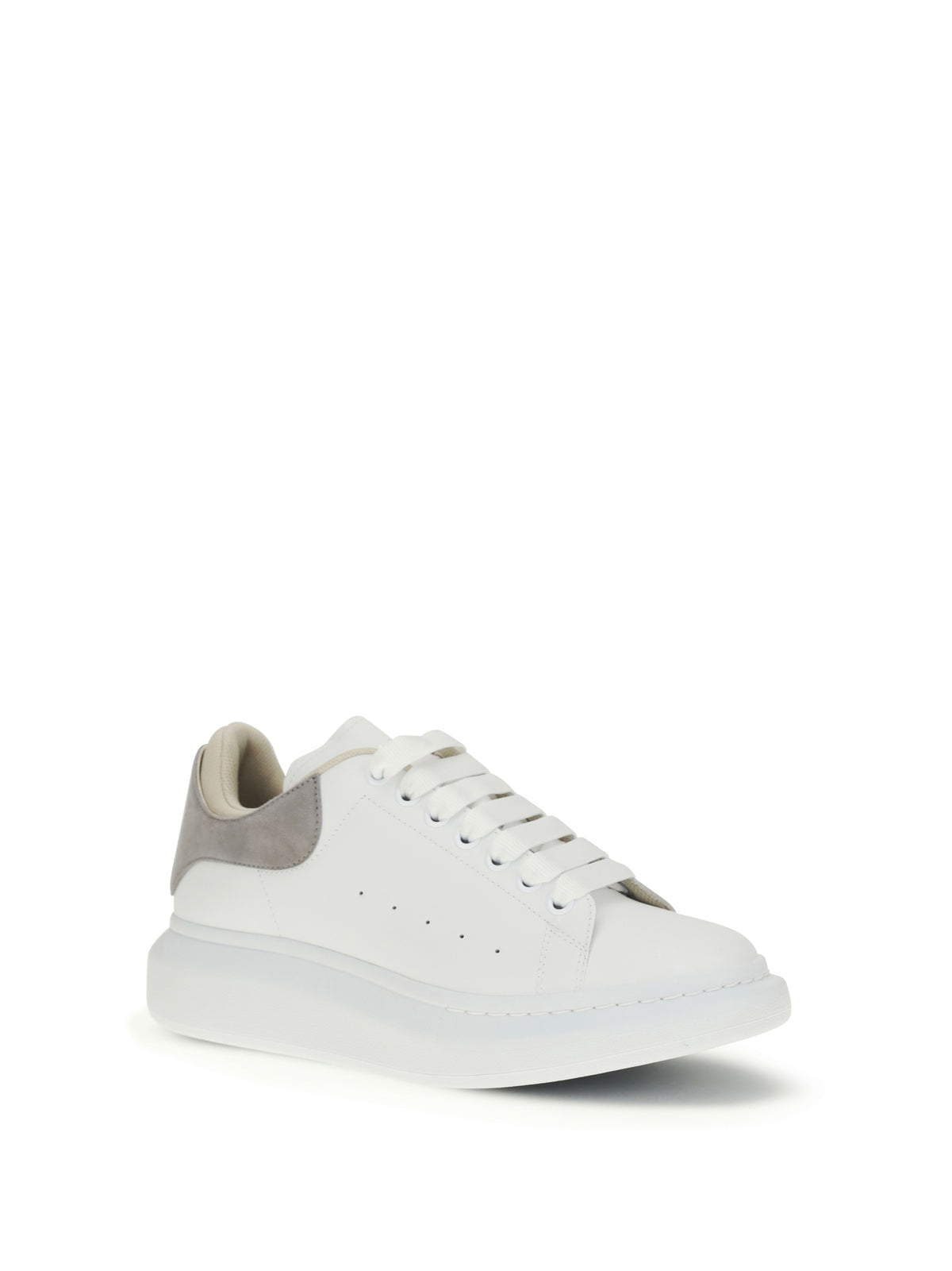 Alexander Mcqueen Oversized Sneakers with suede heel tab - White/Grey