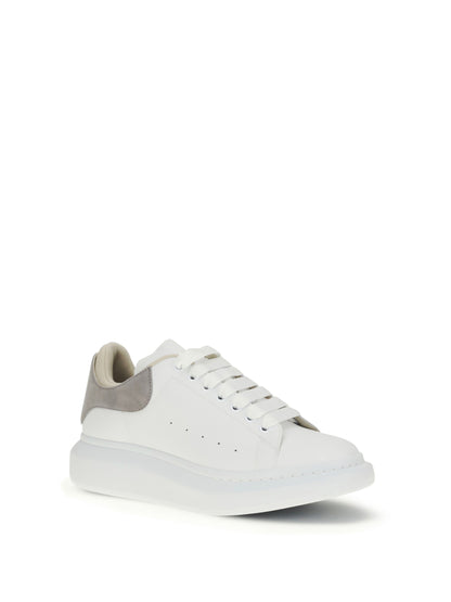 Alexander Mcqueen Oversized Sneakers with suede heel tab - White/Grey