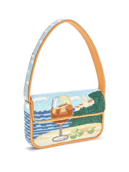 Staud Tommy Beaded Shoulder Bag - Sunset Spritz
