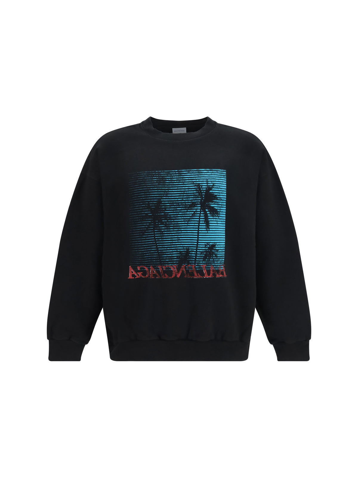 Balenciaga Printed cotton Sweatshirt - Black