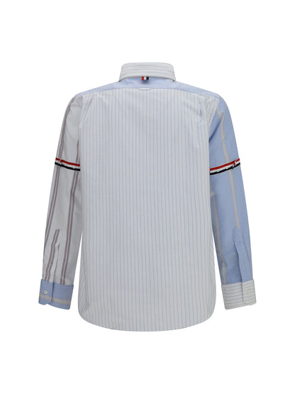 Thom Browne Funmix Striped Oxford Shirt - Light Blue