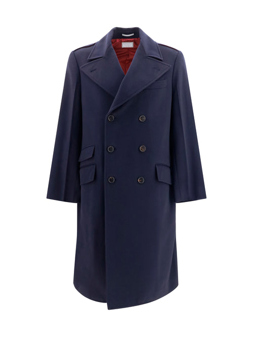 Brunello Cucinelli Double-breasted wool Coat - Navy