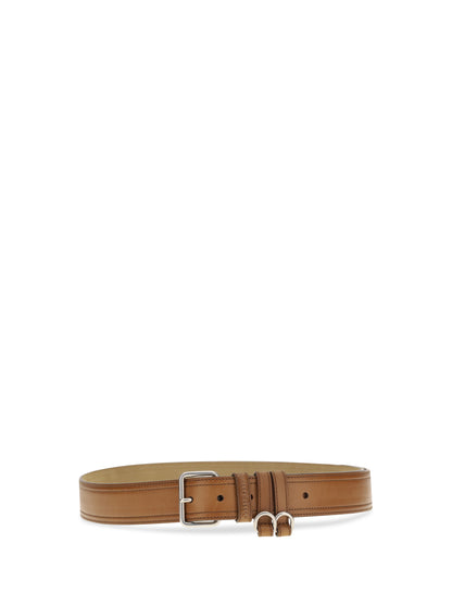 Miu Miu Leather Belt - Cognac