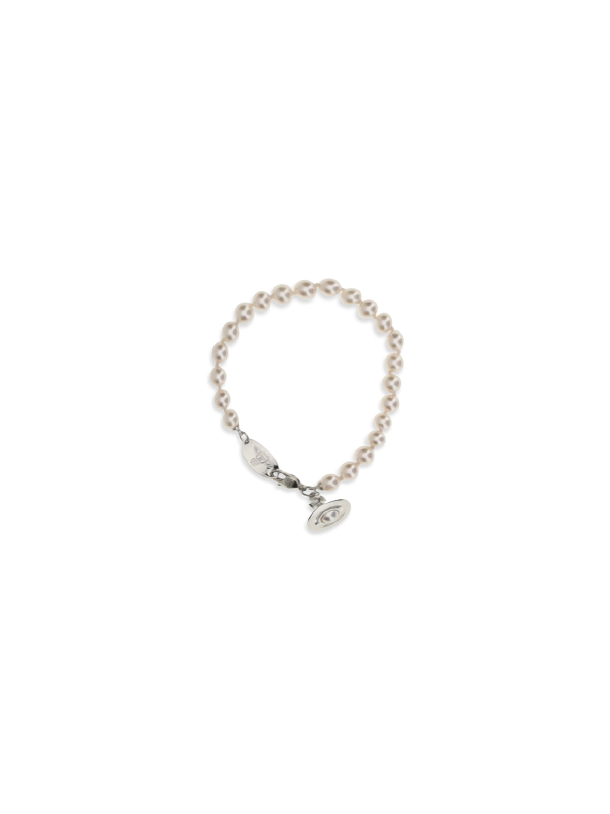Vivienne Westwood Simonetta Pearl Bracelet - Platinum / Creamrose Pearl / White Ename