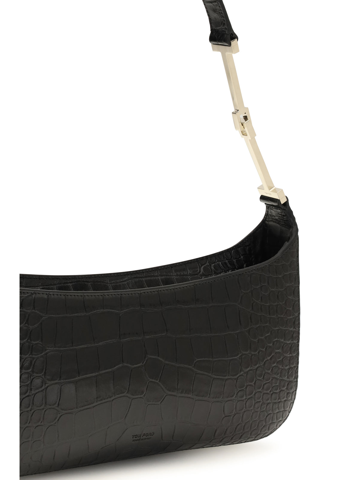 Tom Ford Small crocodile-print Shoulder Bag - Black