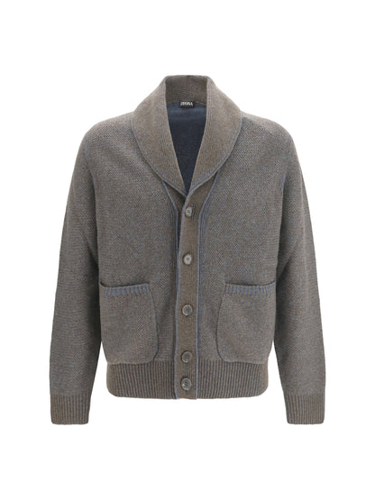Zegna Cashmere and wool V-neck Cardigan - 001