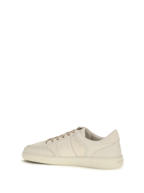 Ferragamo Leather Sneakers with logo - Mascarpone