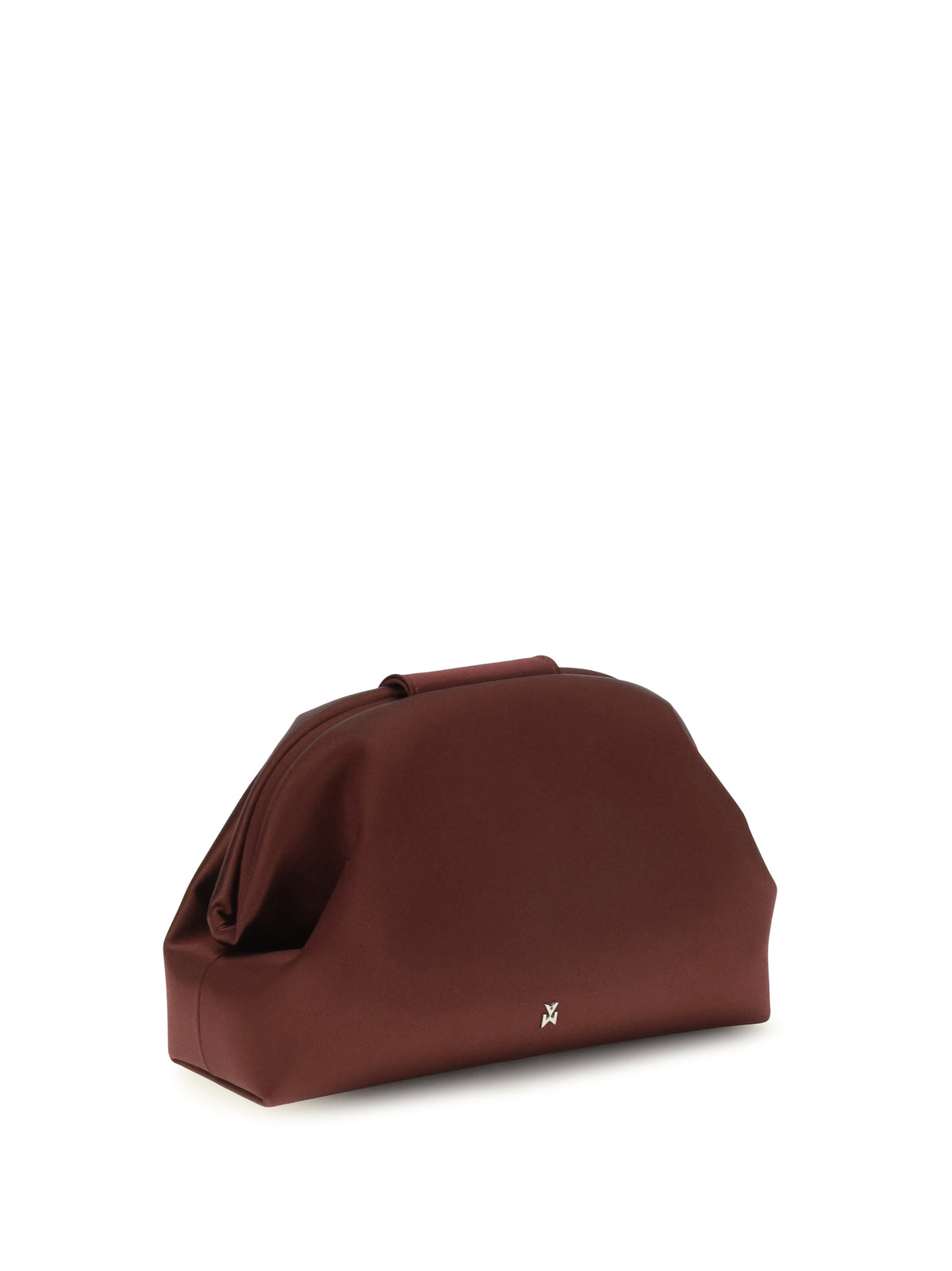 Amina Muaddi Camelia Satin Clutch - Merlot Satin