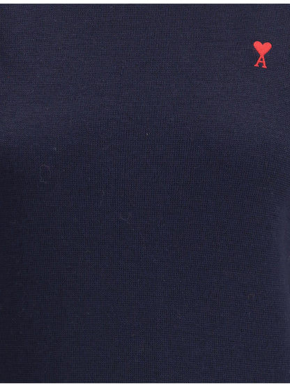 Ami Paris Ami De Coeur turtleneck Sweater - Marine/Rouge