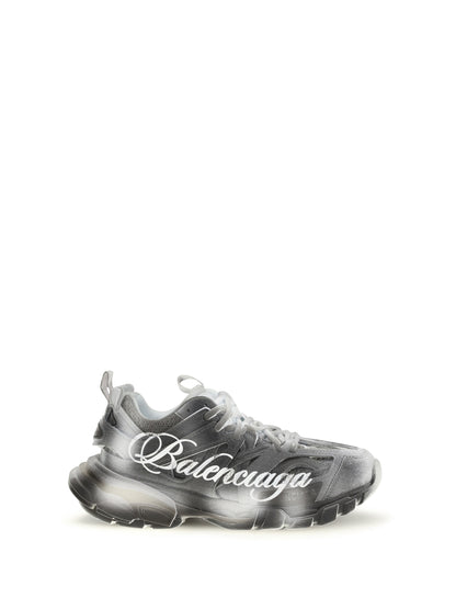 Balenciaga Track Stencil Sneakers - Black / White