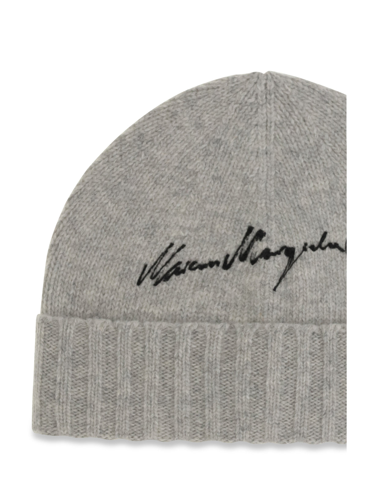 MM6 Maison Margiela Beanie wool Hat - Grey Melange-Black Print