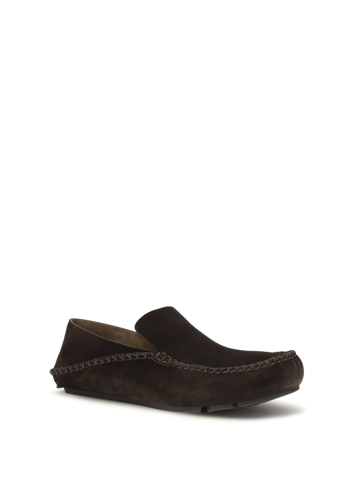 Loewe Rambla Loafers in suede calfskin - Dark Brown