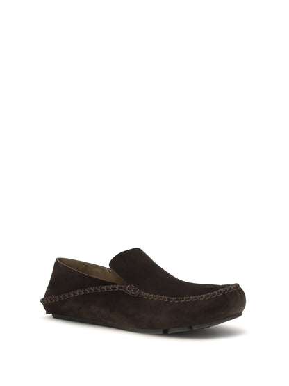 Loewe Rambla Loafers in suede calfskin - Dark Brown