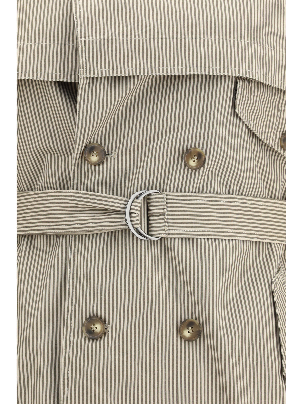 Marant Étoile Chilma striped Coat - Beige/Khaki