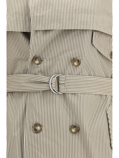 Marant Étoile Chilma striped Coat - Beige/Khaki