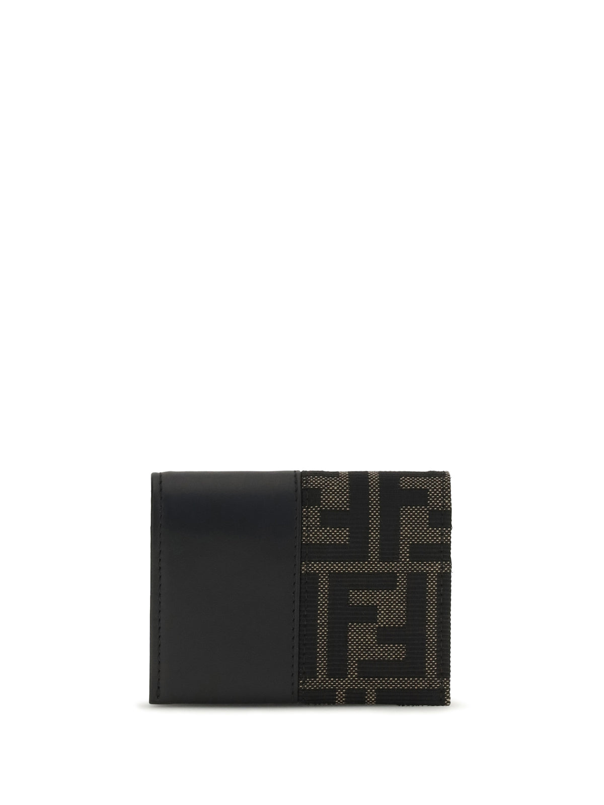 Fendi FF jacquard Card Holder - Nero+Tabacco Moro