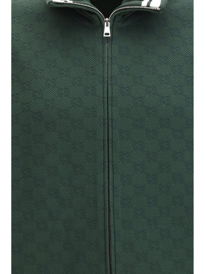 Gucci GG technical jersey zip Jacket - Deep Emerald Green