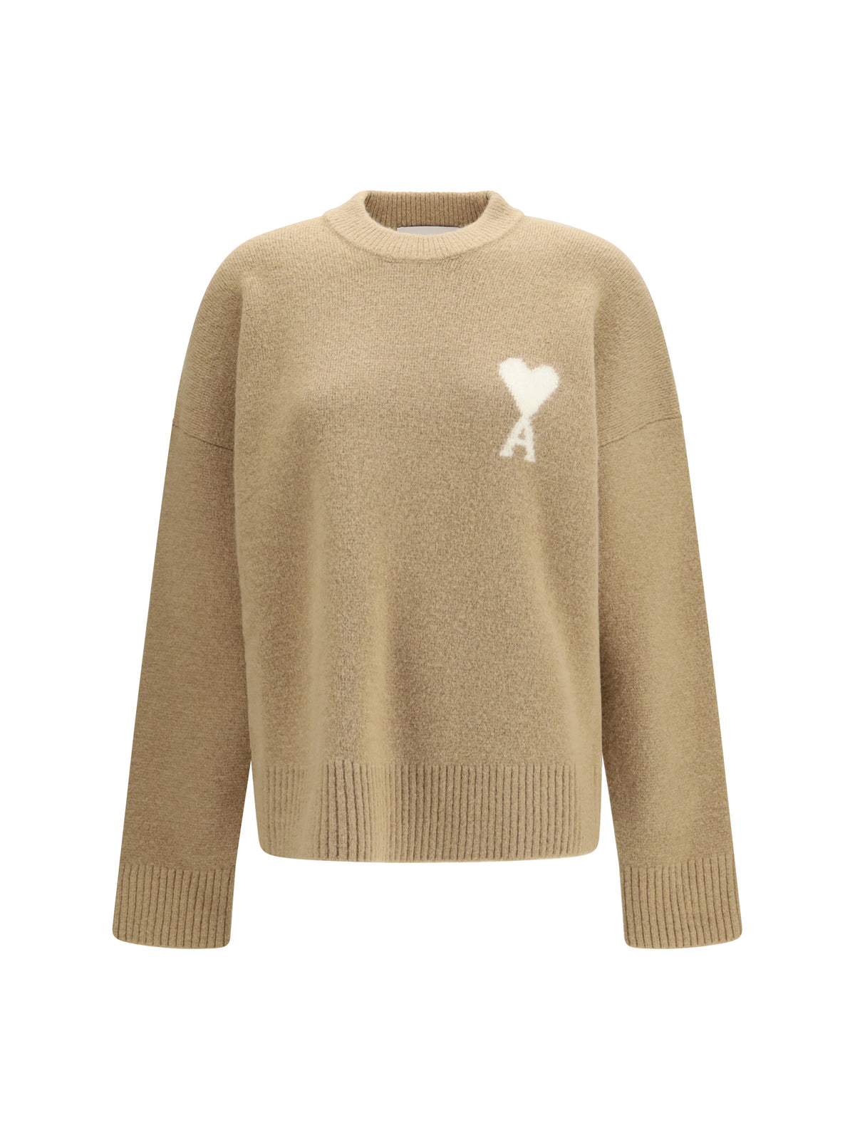Ami Paris Ami De Coeur Sweater - Beige Mastic/Ecru