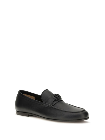Valentino Garavani VLogo Signature Loafers in deer leather - Black