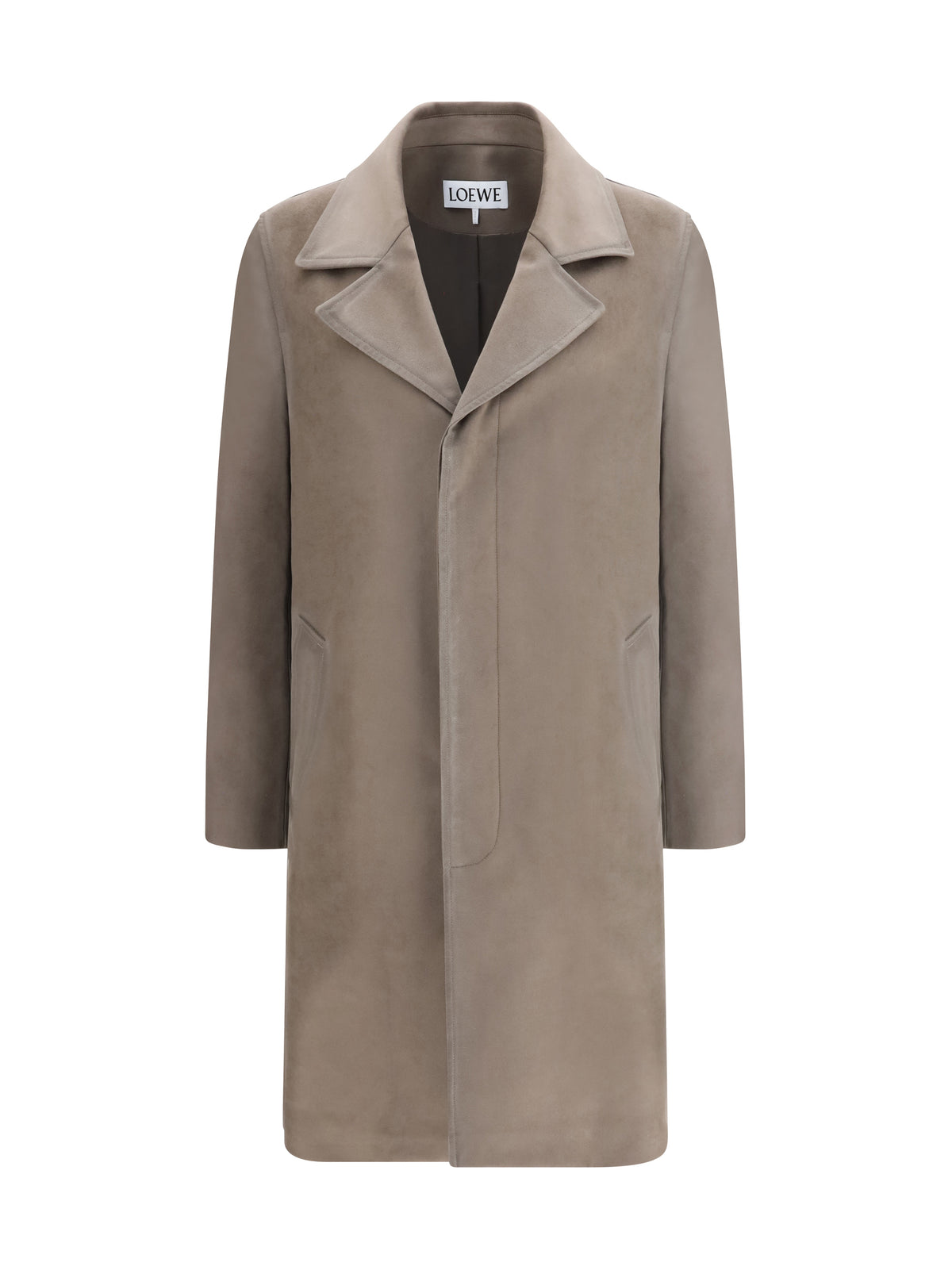 Loewe Single-breasted brushed cotton-blend fustian Coat - Khaki Brown