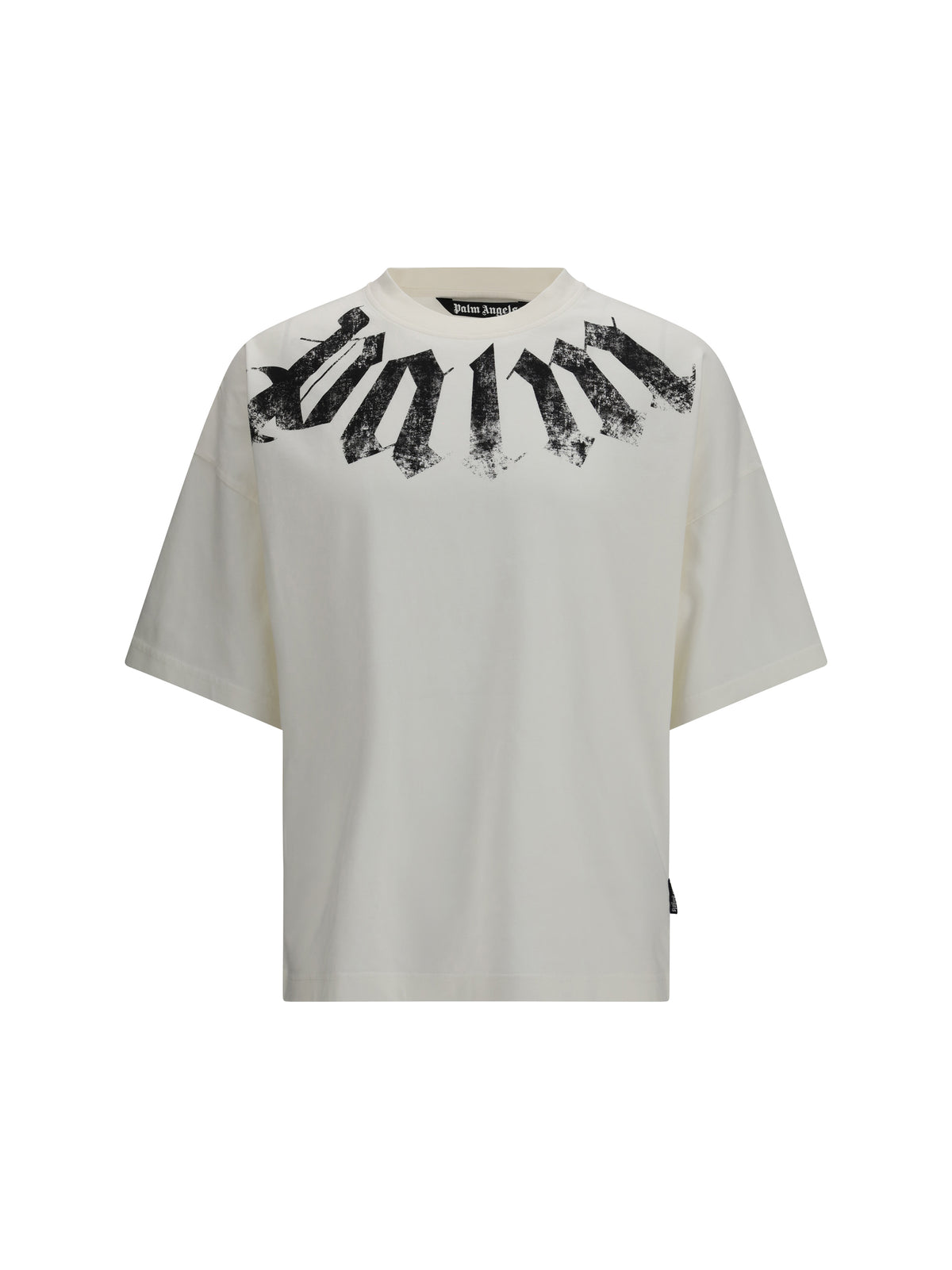Palm Angels Big Neck Logo T-shirt - Off White Black