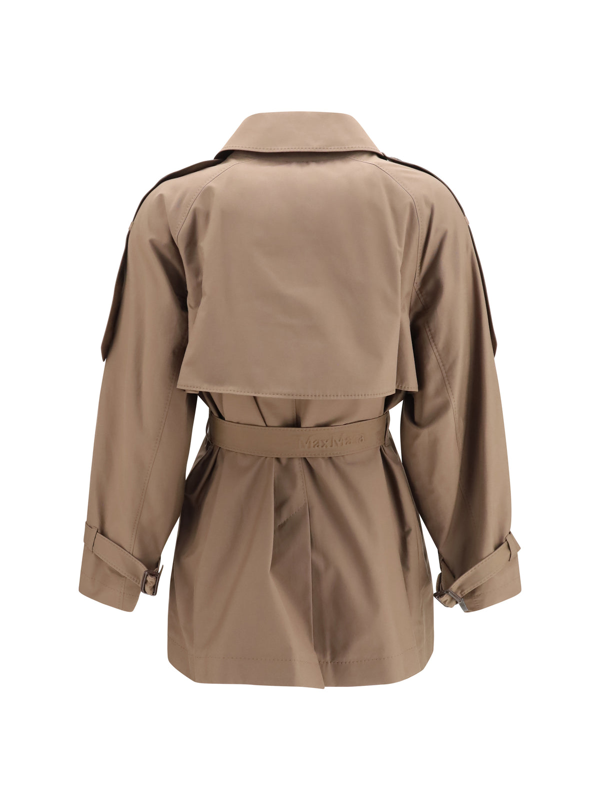 Max Mara The Cube Short water repellent twill Trench Coat - Dark Gold